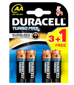 Baterii DURACELL AA Turbo Max Duralock, 3+1 bucati