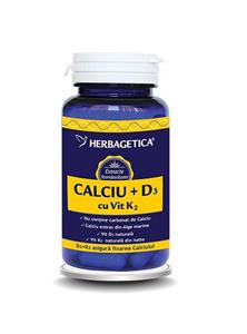 Calciu+D3 cu Vit K2, Herbagetica, 60 cps