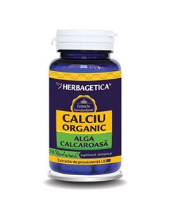 Calciu organic Alga Calcarosa, 120 capsule, Herbagetica
