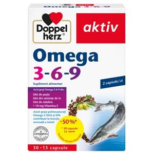 Doppelherz Aktiv Omega 3-6-9, 30+15 capsule