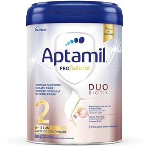 Formula de lapte de continuare Aptamil Profutura 2 Duo Biotik, 6 - 12 luni, 800 g