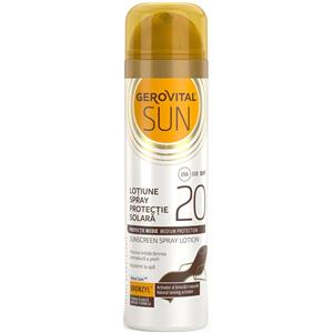 Lotiune spray pentru protectie solara Gerovital Sun, SPF 20, 150 ml 