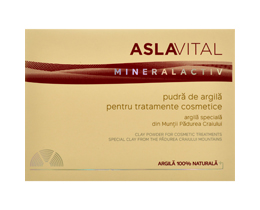 Pudra de argila pentru tratamente cosmetice Mineralactiv ASLAVITAL 10 plicuri