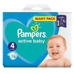 Scutece Pampers Active Baby Giant Pack nr.4, 9-14 kg, 76 buc