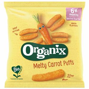 Snack Bio din porumb cu morcovi. 6+luni, Organix, 20 gr