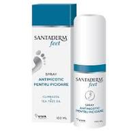 Spray antimicotic pentru picioare Santaderm 4feet, 100 ml, Viva Pharma