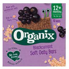 Batoane ecologice (BIO) din ovaz integral cu mere si coacaz negru, Organix ,12 luni+ 6 bucati 23 g/ bucata
