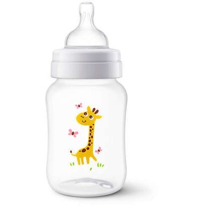BIBERON CLASSIC+ PHILIPS AVENT SCF821/12, CU TETITA DEBITLENT, 1 LUNA+, 260 ML- GIRAFFE