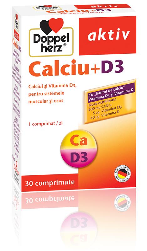 Calciu+D3 Doppelherz 30+10 comprimate 33% Cadou 