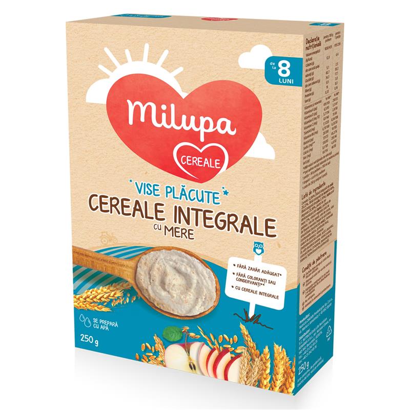 Cereale Integrale cu mere Vise Placute , +8 luni, 250 g, Milupa