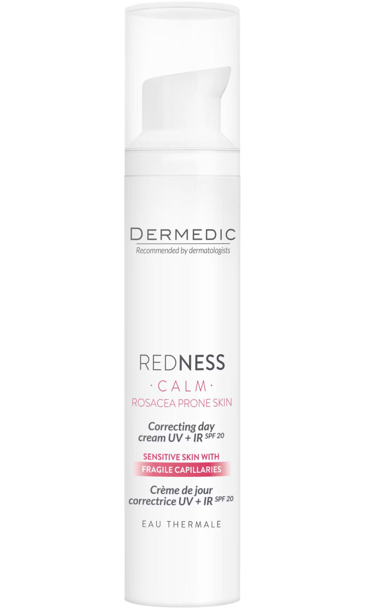 Crema corectoare de zi UV+IR pentru piele cuperozica Redness Calm, 40 ml, Dermedic