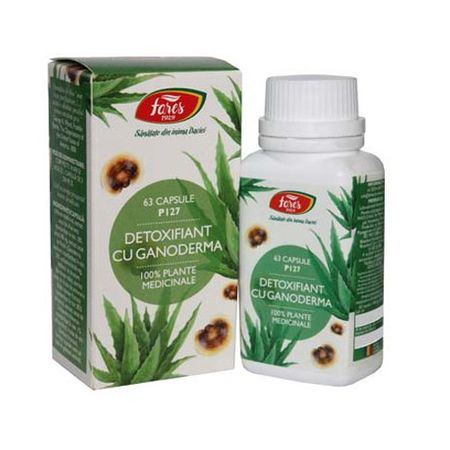 Detoxifiant cu ganoderma, 63 capsule, Fares