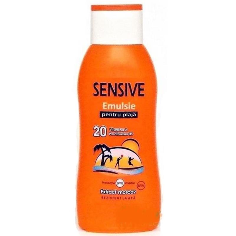 Emulsie pentru plaja cu extract de morcov Sensive, SPF20, 250ml