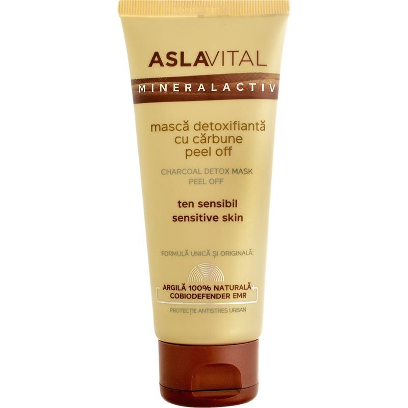 Masca detoxifianta cu carbune peel off, Mineralactiv ASLAVITAL 100 ml