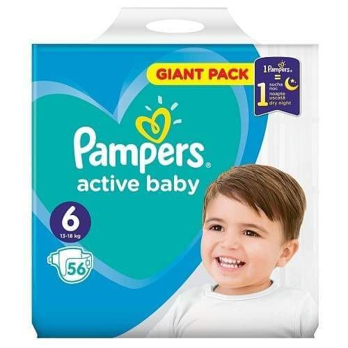 Scutece Pampers active baby nr. 6 13-18 kg, 56 bucati